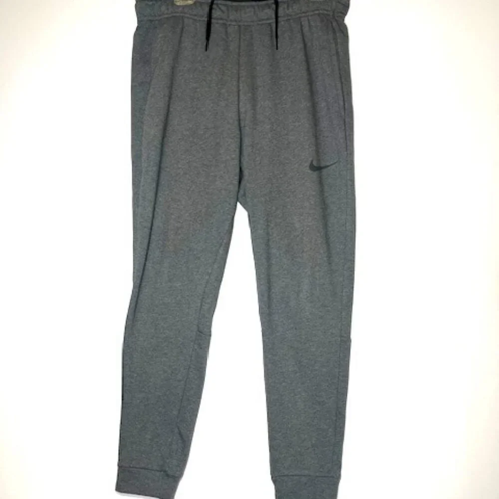 Nike Men's Gray Drawstring Joggers Dry Fit Comfort‎ Logo Sweatpants Sz M